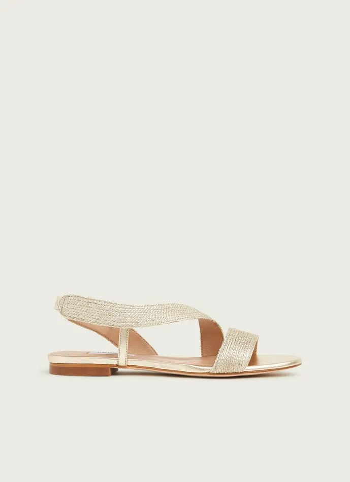 LKBennett Flats Women Rachel Gold Rope Flat Sandals