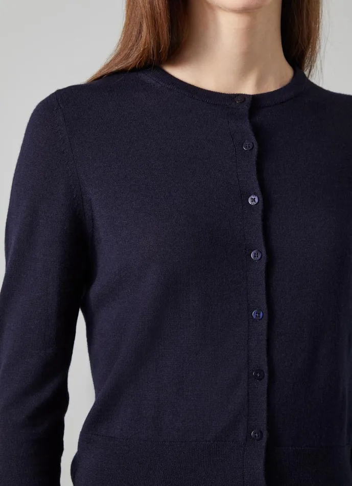 LKBennett Knitwear Women Bonnie Blue Crew Neck Cardigan LKBennett Knitwear Women Bonnie Blue Crew Neck Cardigan