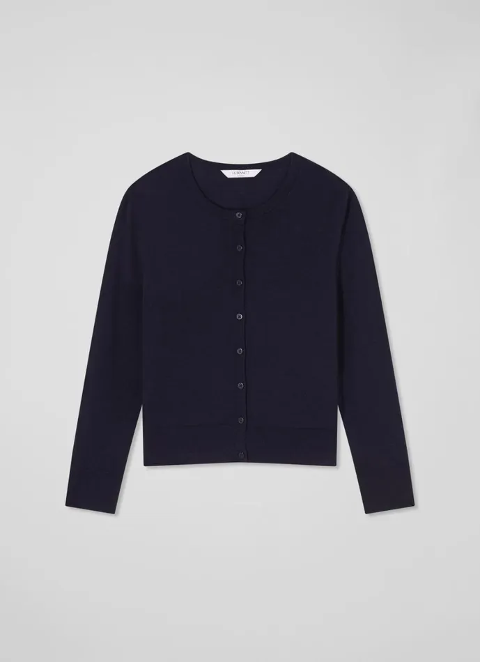 LKBennett Knitwear Women Bonnie Blue Crew Neck Cardigan LKBennett Knitwear Women Bonnie Blue Crew Neck Cardigan