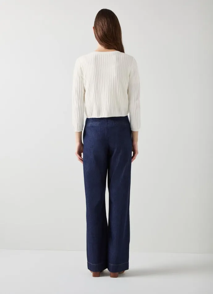 LKBennett Knitwear Women Maria Ivory Beaded Cropped Cardigan LKBennett Knitwear Women Maria Ivory Beaded Cropped Cardigan