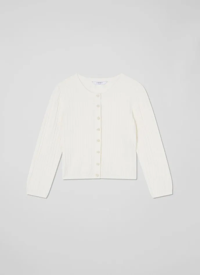 LKBennett Knitwear Women Maria Ivory Beaded Cropped Cardigan LKBennett Knitwear Women Maria Ivory Beaded Cropped Cardigan