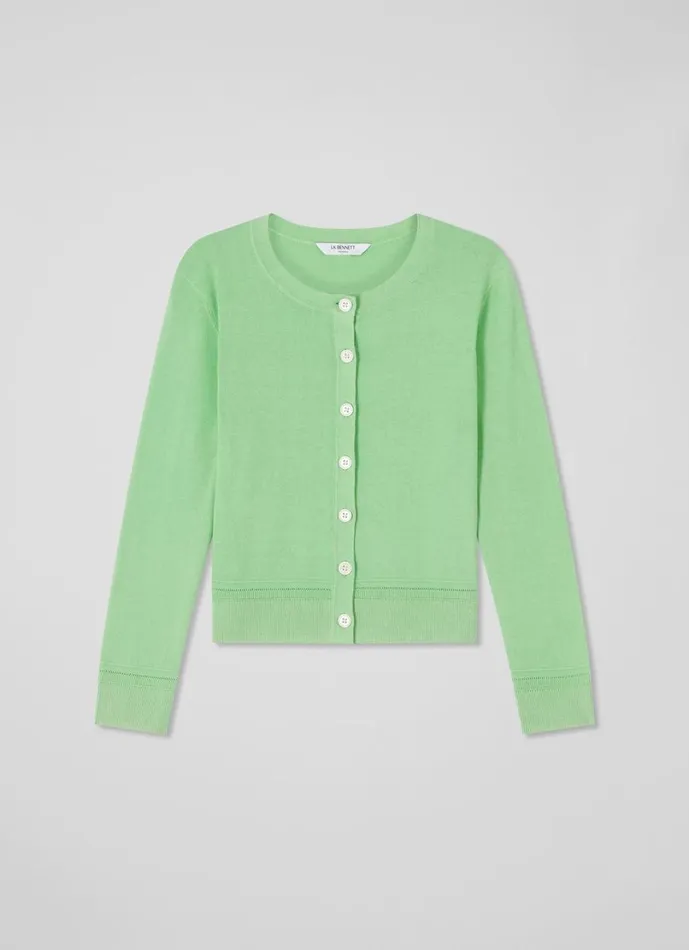LKBennett Knitwear Women Michelle Green Organic Cotton Cardigan LKBennett Knitwear Women Michelle Green Organic Cotton Cardigan