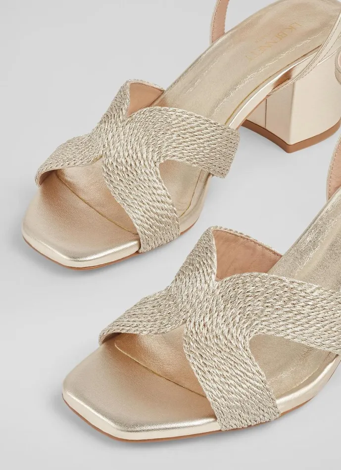 LKBennett Sandals Women Stella Gold Woven Leather Sandals LKBennett Sandals Women Stella Gold Woven Leather Sandals