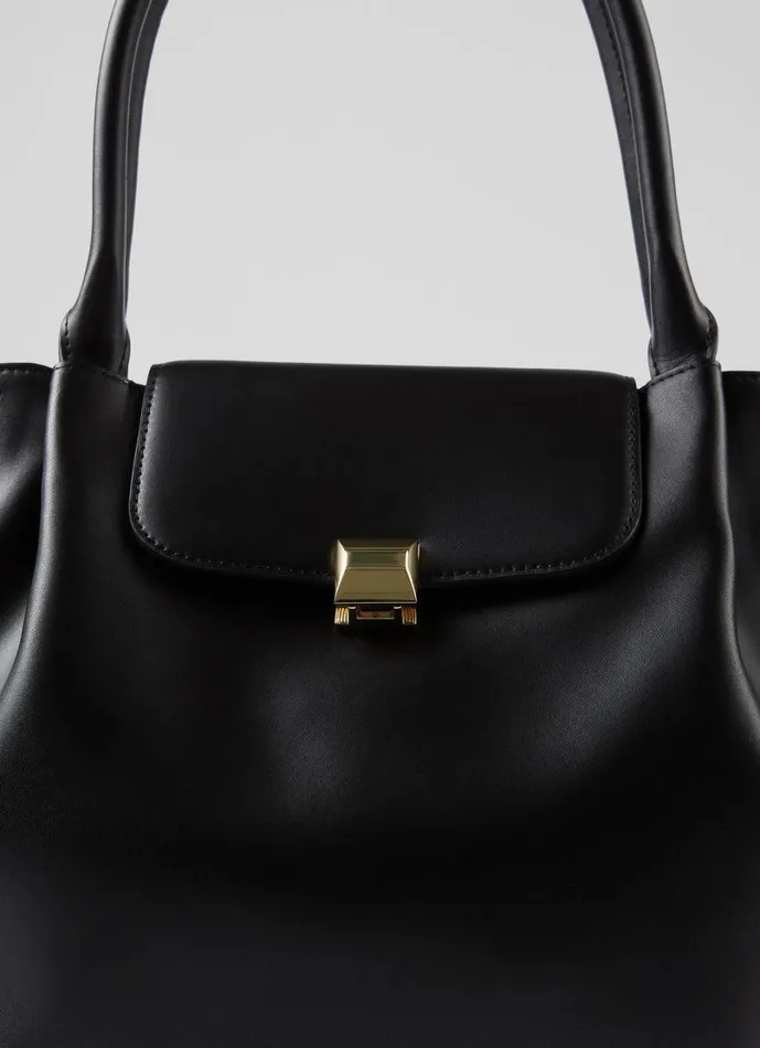 LKBennett Tote Bags Women Otello Black Lock Tote Bag LKBennett Tote Bags Women Otello Black Lock Tote Bag