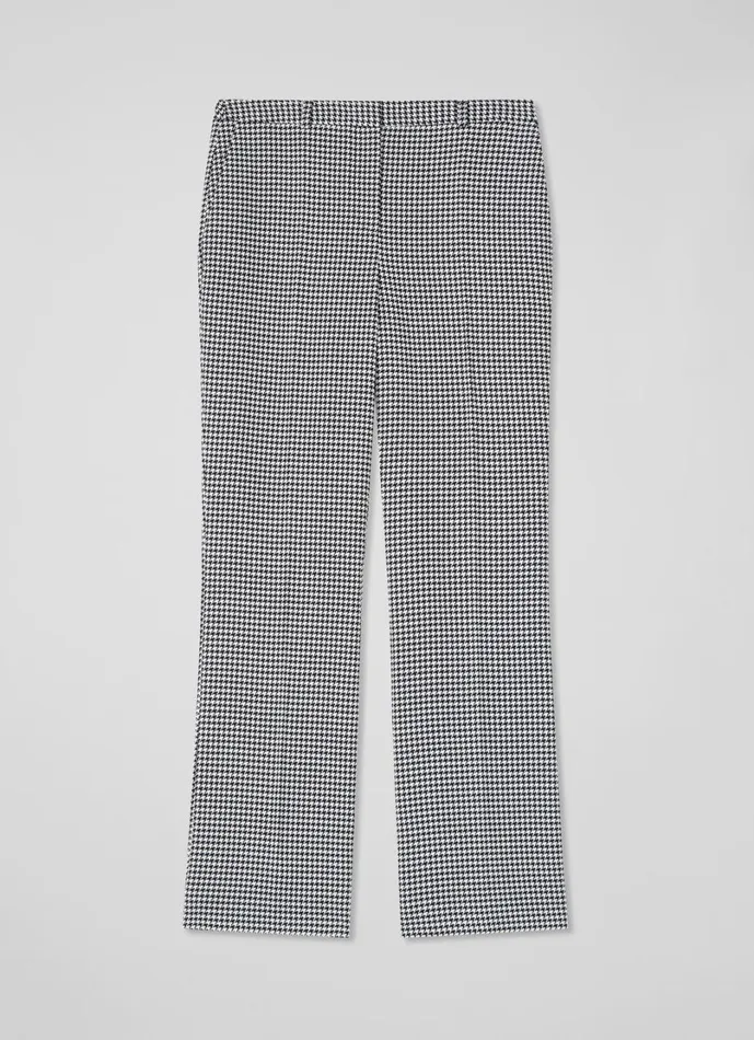 LKBennett Trousers Women Laurie Black and Cream Houndstooth Bootcut LENZING ECOVERO Viscose Trouser LKBennett Trousers Women Laurie Black and Cream Houndstooth Bootcut LENZING ECOVERO Viscose Trouser