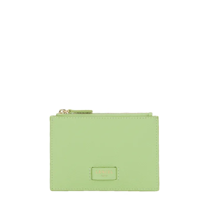 L Zip Card Holder Apple Green Women Lancel Card Holder