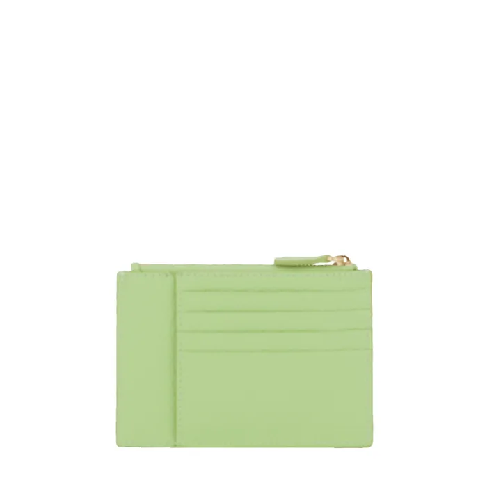 L Zip Card Holder Apple Green Women Lancel Card Holder