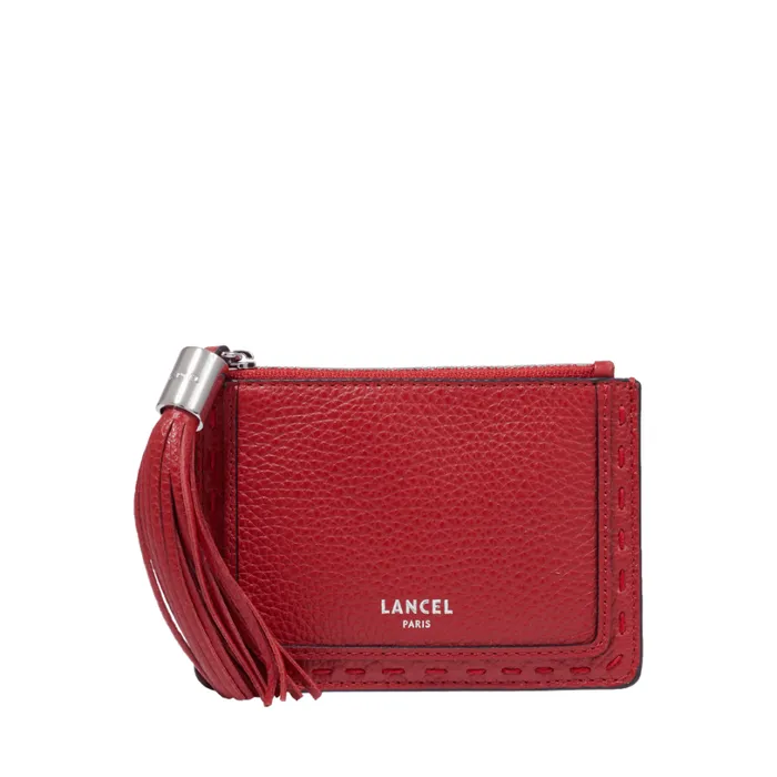 L Zipped Card Holder Red Lancel Women Lancel Card Holder