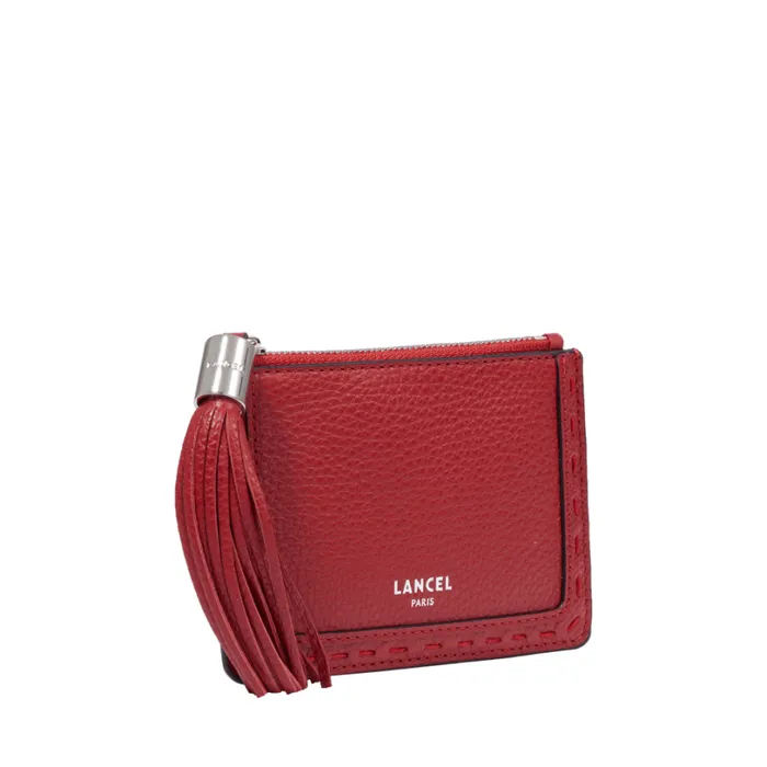 L Zipped Card Holder Red Lancel Women Lancel Card Holder