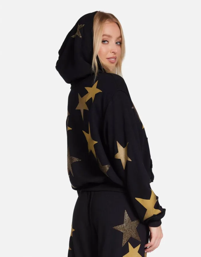 Lachelle Gold Crystal Multi Stars Black Women039s Lauren Moshi Hoodies