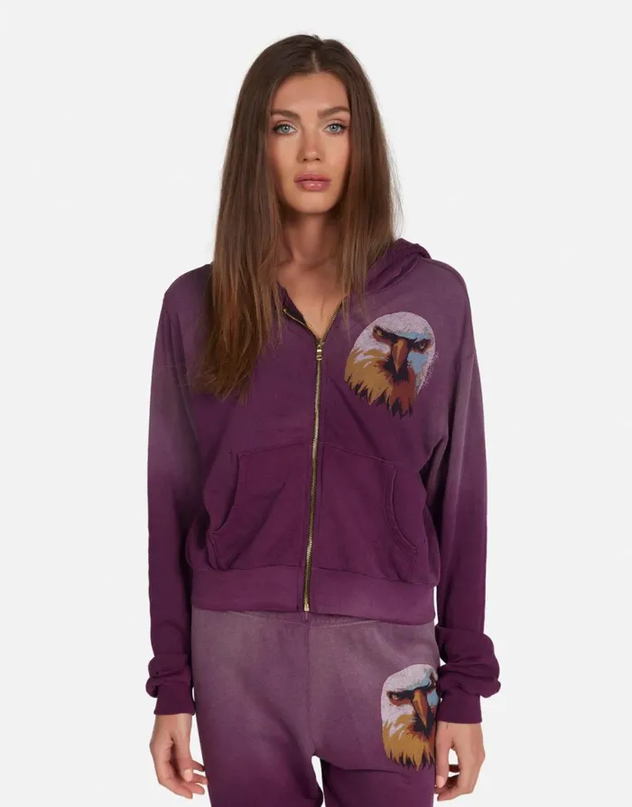 Lachelle Moshi Eagle Head Deep Merlot Ombre Women039s Lauren Moshi Hoodies