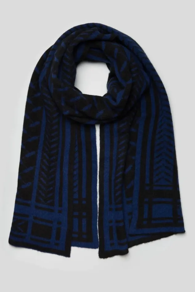 Lala Berlin Scarves and Triangles Scarf Chuck Cashmere Dark Blue 8211 Women