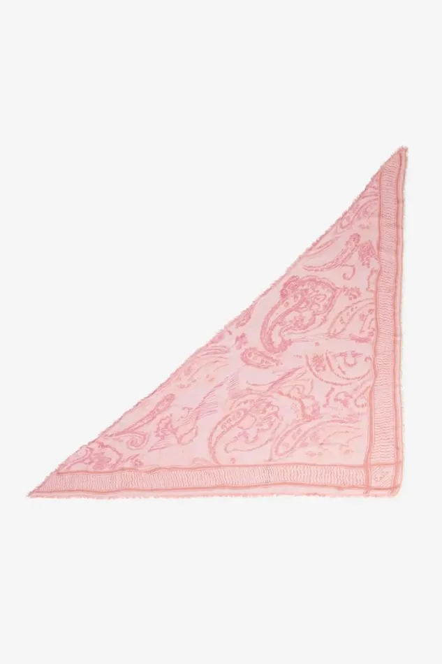 Lala Berlin Scarves and Triangles Triangle Amalino Cotton Mix Paisley Park Pink 8211 Women