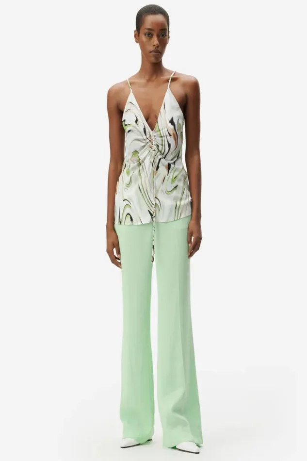 Lala Berlin Shirts and Blouses Top Tiko Viscose Marble Wave Green 8211 Women