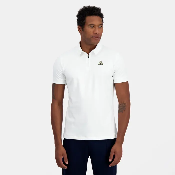Le Coq Sportif Coq D039or Polo Shirt Col Zipp En Interlock 240g Coton Marsh Mallow Men Polos Shirts