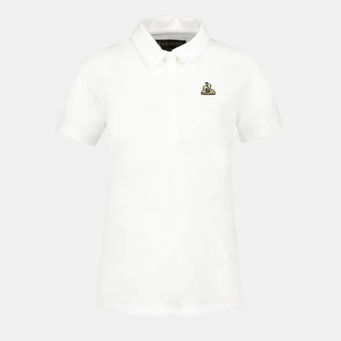 Le Coq Sportif Coq D039Or Polo Shirt En Interlock 240g Coton Marshmallow Women Tshirts Polos Shirts And Tops