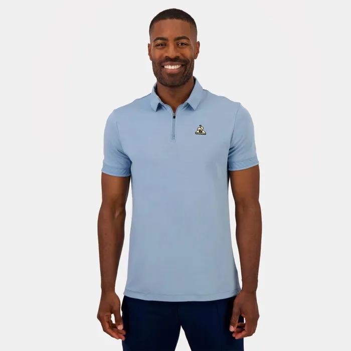 Le Coq Sportif Coq D039or Polo Shirt Faded Denim Men Polos Shirts