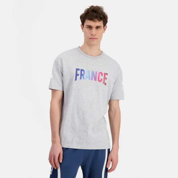 Le Coq Sportif France039s Olympic Team TShirt Gris Chin Clair Men Tshirts And Tops