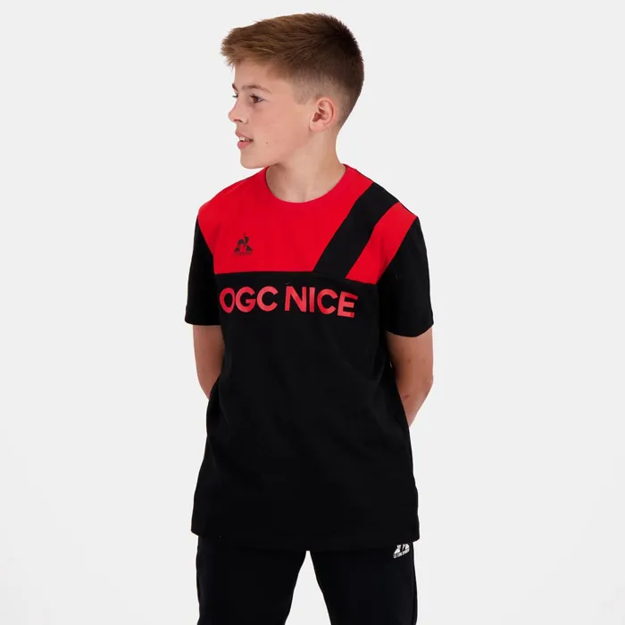 Le Coq Sportif OGC Nice TShirt Kids Blackred N Kids Tshirts