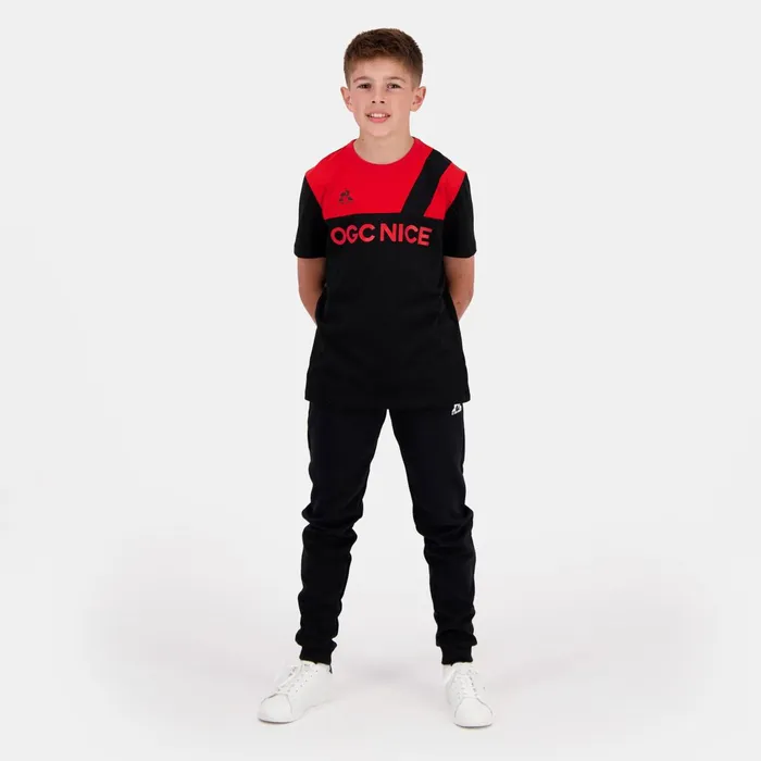 Le Coq Sportif OGC Nice TShirt Kids Blackred N Kids Tshirts
