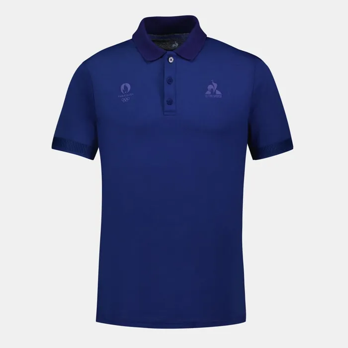 Le Coq Sportif Paris 2024 Polo Shirt Blue Depths Men Polos Shirts