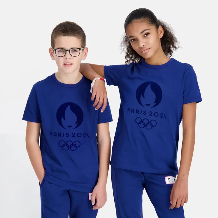Le Coq Sportif Paris 2024 TShirt Kids Blue Depths Kids Tshirts