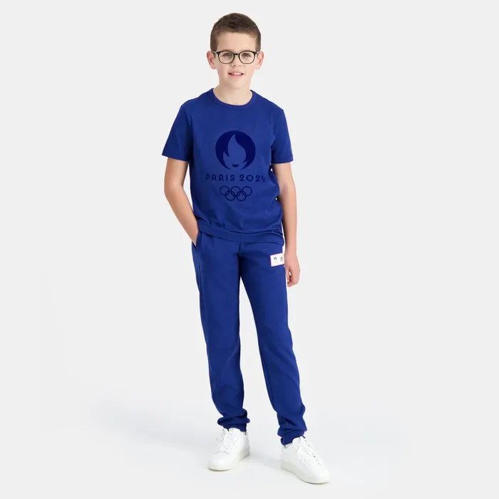 Le Coq Sportif Paris 2024 TShirt Kids Blue Depths Kids Tshirts