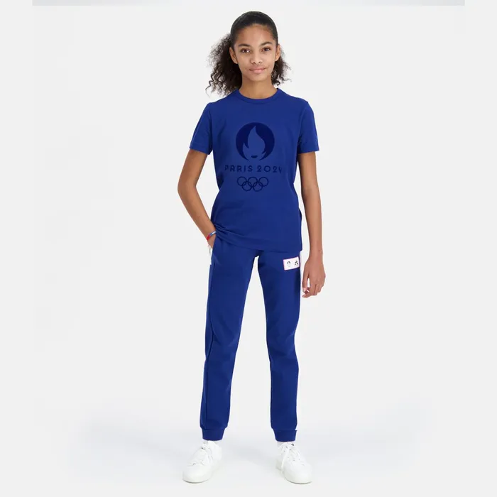 Le Coq Sportif Paris 2024 TShirt Kids Blue Depths Kids Tshirts