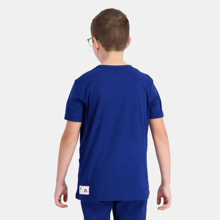Le Coq Sportif Paris 2024 TShirt Kids Blue Depths Kids Tshirts