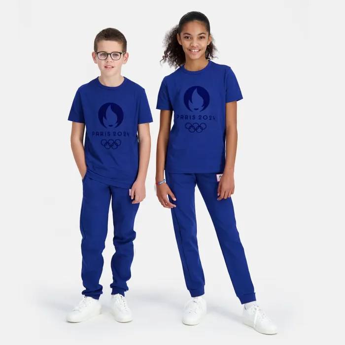 Le Coq Sportif Paris 2024 TShirt Kids Blue Depths Kids Tshirts
