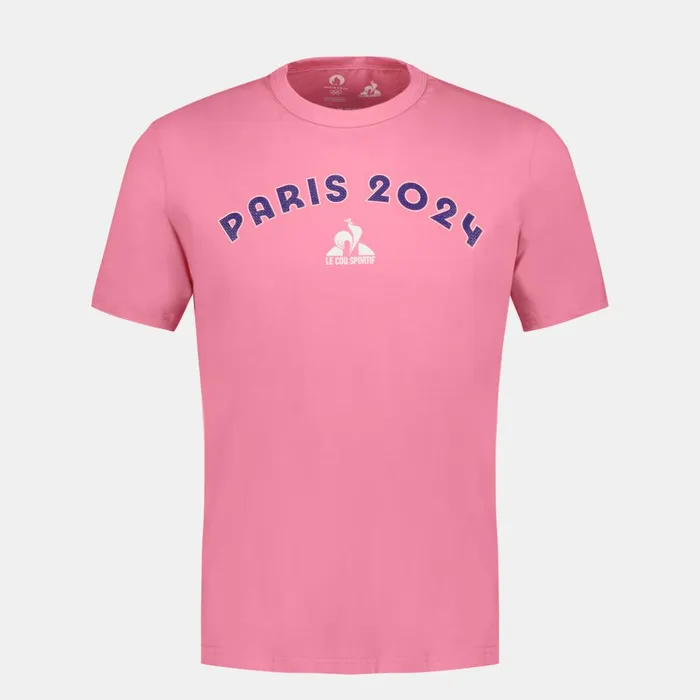 Le Coq Sportif Paris 2024 TShirt Pink Carnation Men Tshirts And Tops