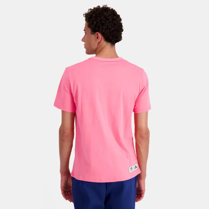 Le Coq Sportif Paris 2024 TShirt Pink Carnation Men Tshirts And Tops