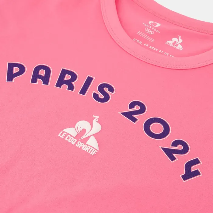 Le Coq Sportif Paris 2024 TShirt Pink Carnation Men Tshirts And Tops