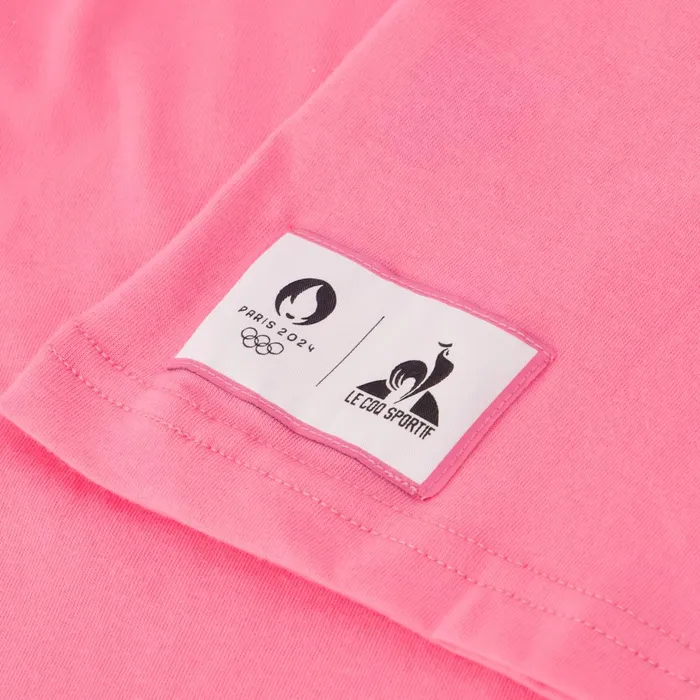 Le Coq Sportif Paris 2024 TShirt Pink Carnation Men Tshirts And Tops