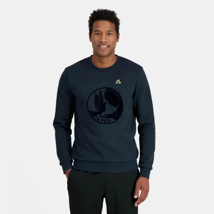 Le Coq Sportif RoundNeck Sweatshirtshirt Motif La Paix Sky Captain Men Sweatshirts