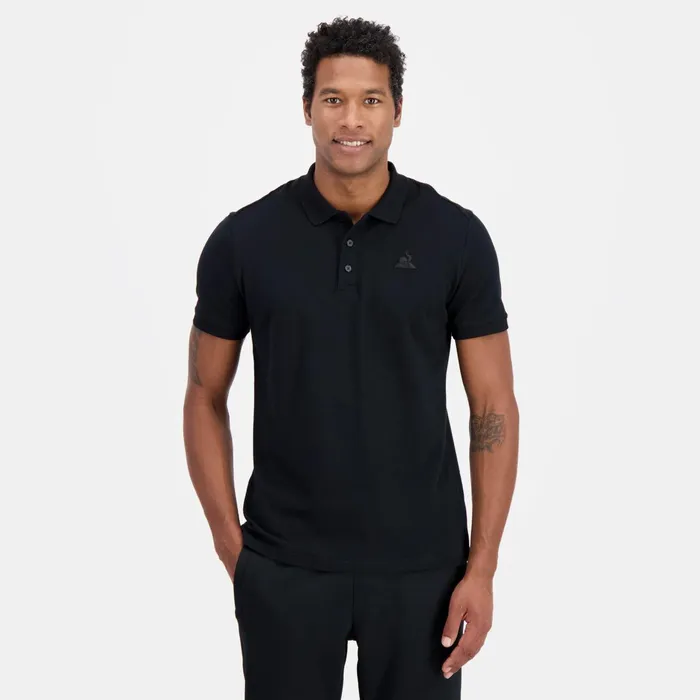 Le Coq Sportif Ton Sur Ton Polo Shirt En Jersey Piqu Coton Black Men Polos Shirts