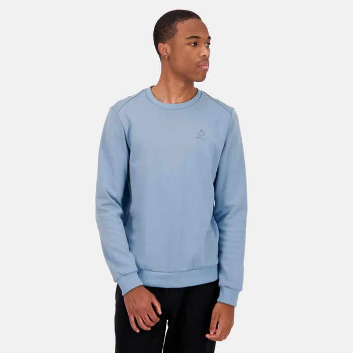 Le Coq Sportif Ton Sur Ton RoundNeck Sweatshirtshirt Faded Denim Men Sweatshirts