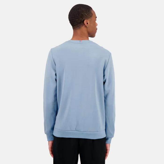 Le Coq Sportif Ton Sur Ton RoundNeck Sweatshirtshirt Faded Denim Men Sweatshirts