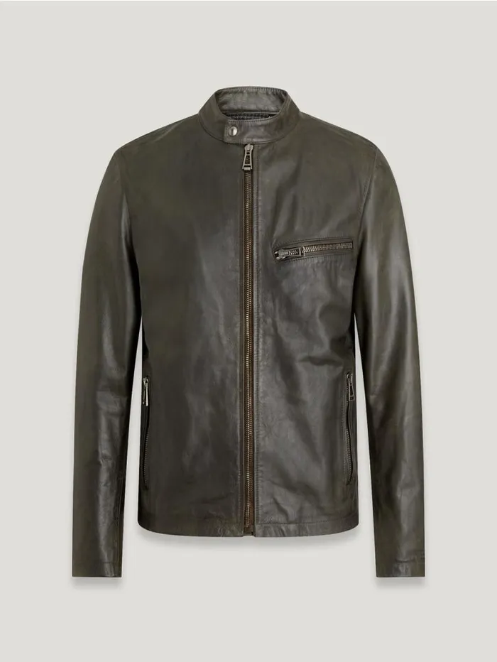 Leather Jackets Men Belstaff Legacy Pearson Jacket Dark Tile Green