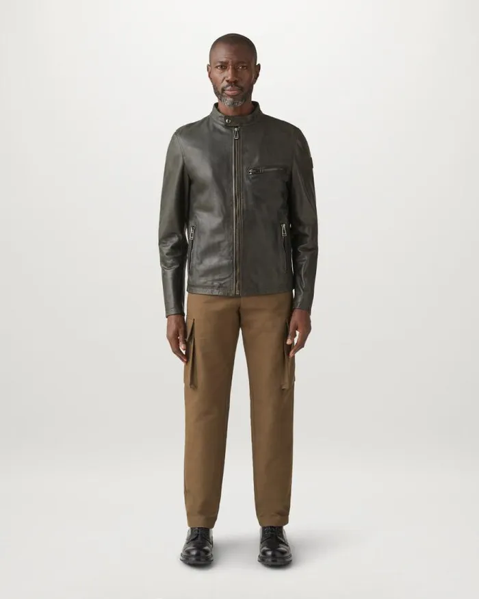 Leather Jackets Men Belstaff Legacy Pearson Jacket Dark Tile Green