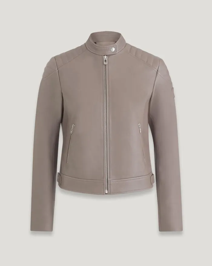 Leather Jackets Women Belstaff Mollison Jacket Driftwood