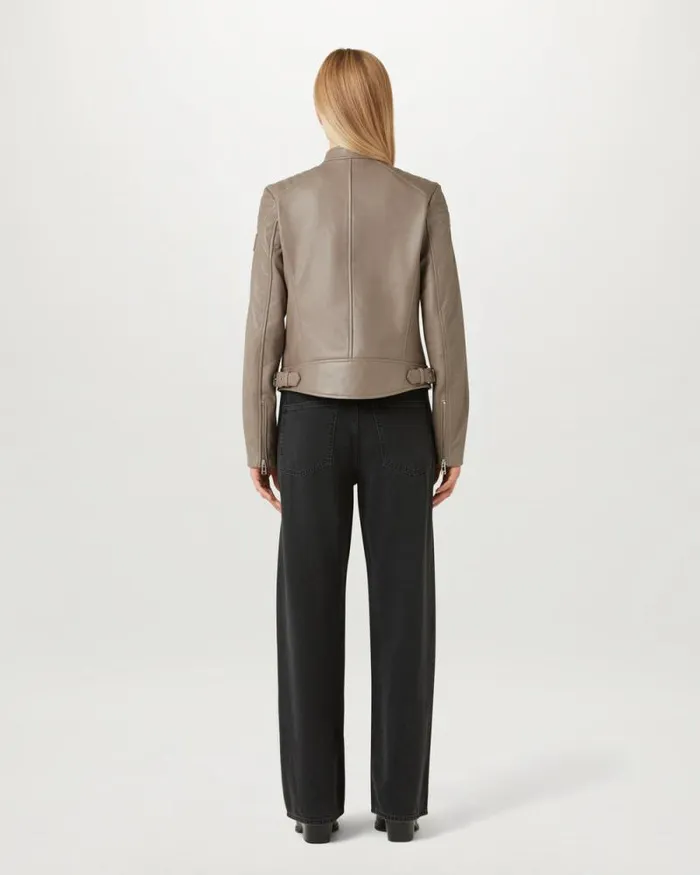 Leather Jackets Women Belstaff Mollison Jacket Driftwood