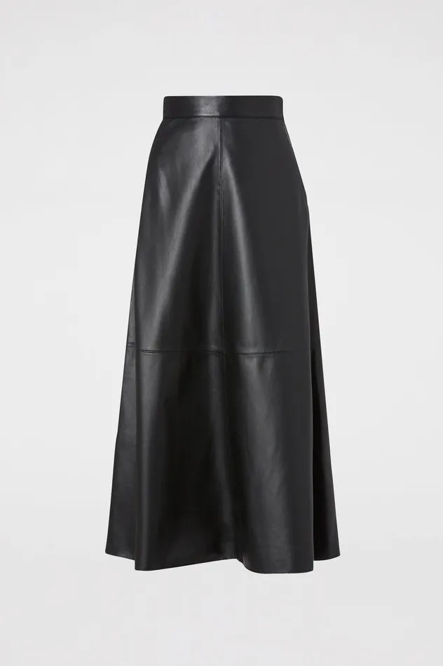 LEATHER LONG SKIRT CHARCOAL Women Skirts Scanlan Theodore