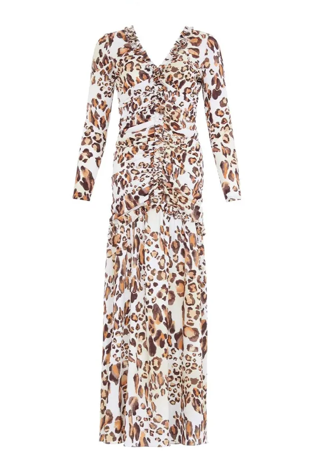 Leopard Ellen Crepe Gown Multi Women Needle and Thread Dresses