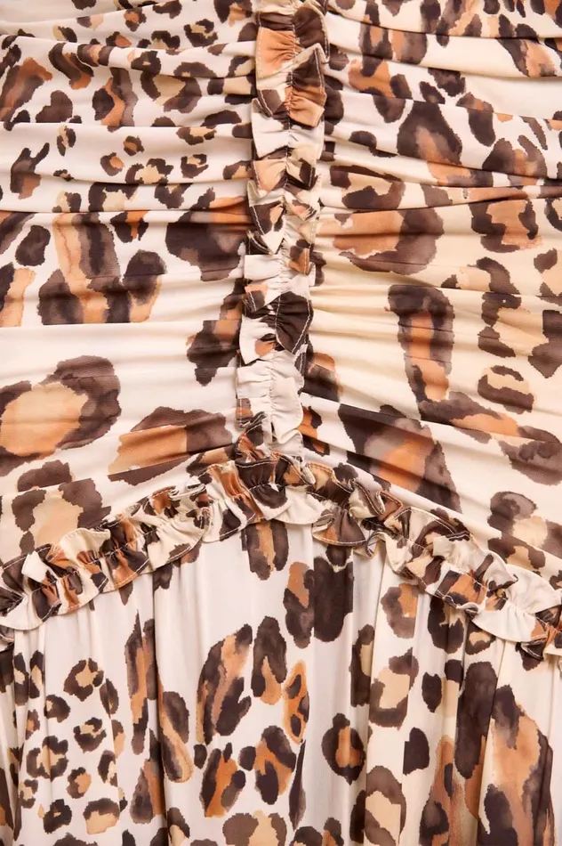 Leopard Ellen Crepe Gown Multi Women Needle and Thread Dresses