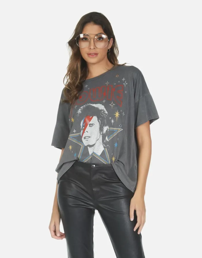 Liberty Bowie 1973 Tour Pigment Black Women039s Lauren Moshi Short Sleeve