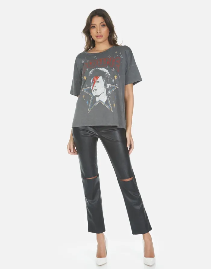 Liberty Bowie 1973 Tour Pigment Black Women039s Lauren Moshi Short Sleeve