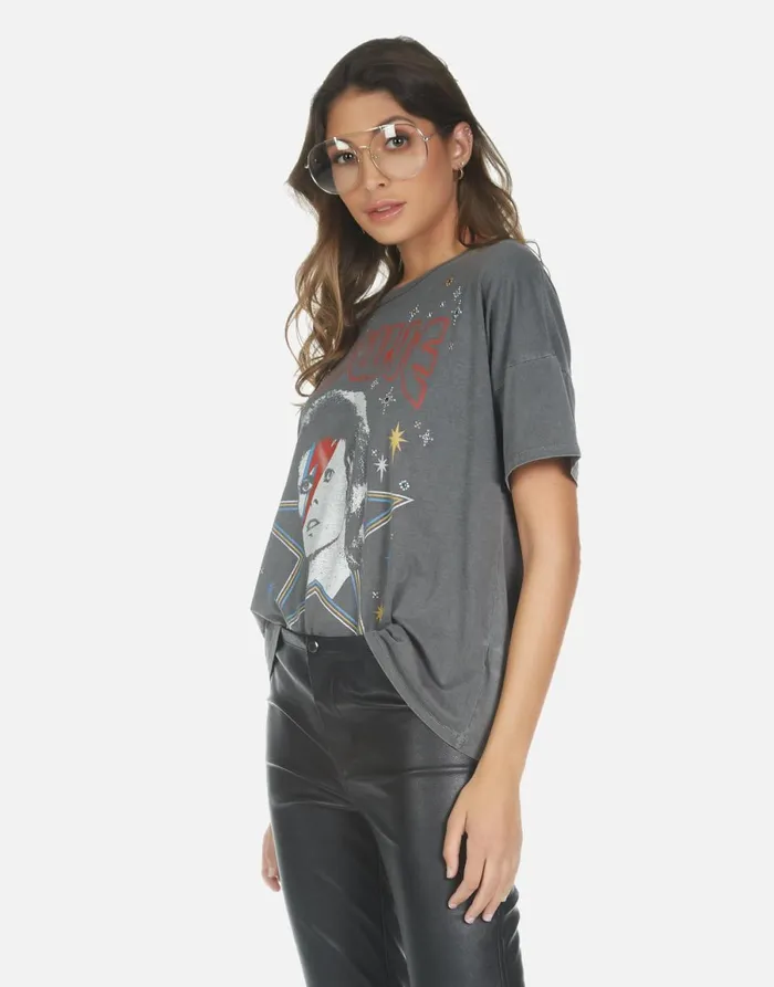 Liberty Bowie 1973 Tour Pigment Black Women039s Lauren Moshi Short Sleeve