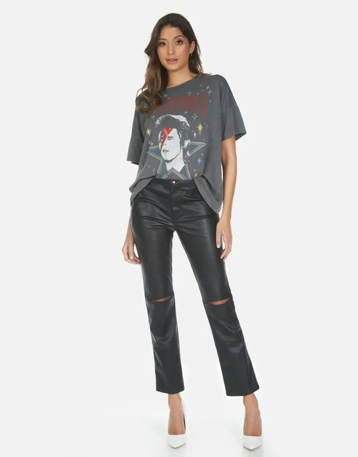 Liberty Bowie 1973 Tour Pigment Black Women039s Lauren Moshi Short Sleeve