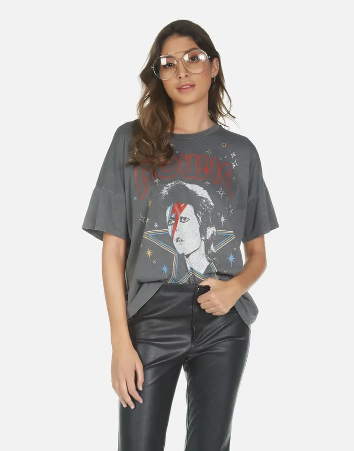 Liberty Bowie 1973 Tour Pigment Black Women039s Lauren Moshi Short Sleeve
